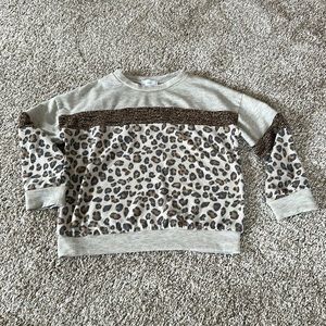girls cheetah print pullover